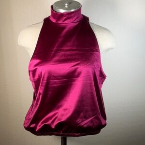 Express Lycra Halter Top in Fuchsia